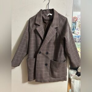 Brown plaid blazer
